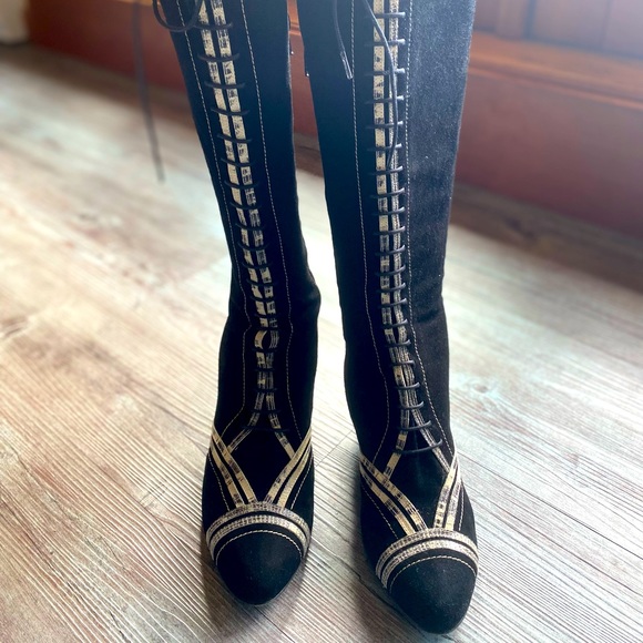 Paco Gil Sued and Leather Boots - Picture 2 of 12